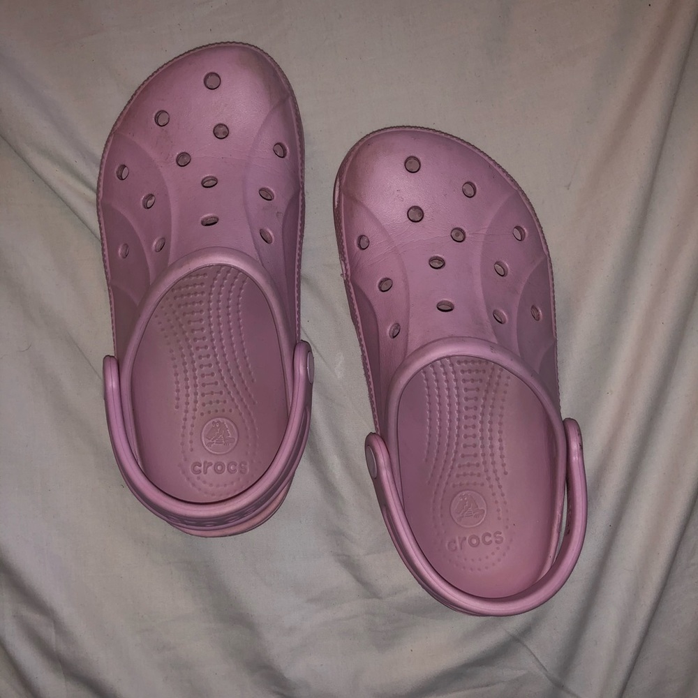 Pink crocs